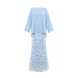 13.png Blue Plaid Kurung Set