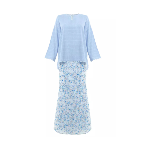 13.png Blue Plaid Kurung Set