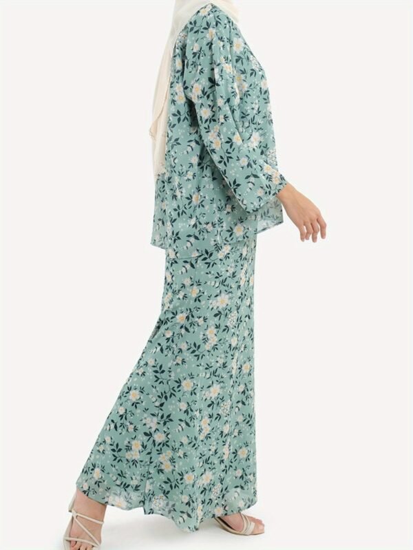 44c4fed1-834c-499a-b1c0-d3f61627d554.jpg Mineral Green Floral Baju Kurung Set