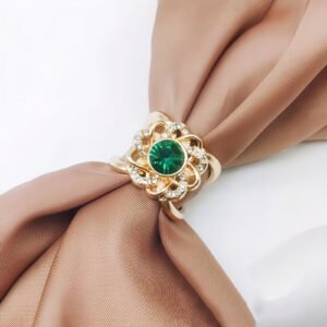 Dark Green Rhinestone Bow Hijab Buckle