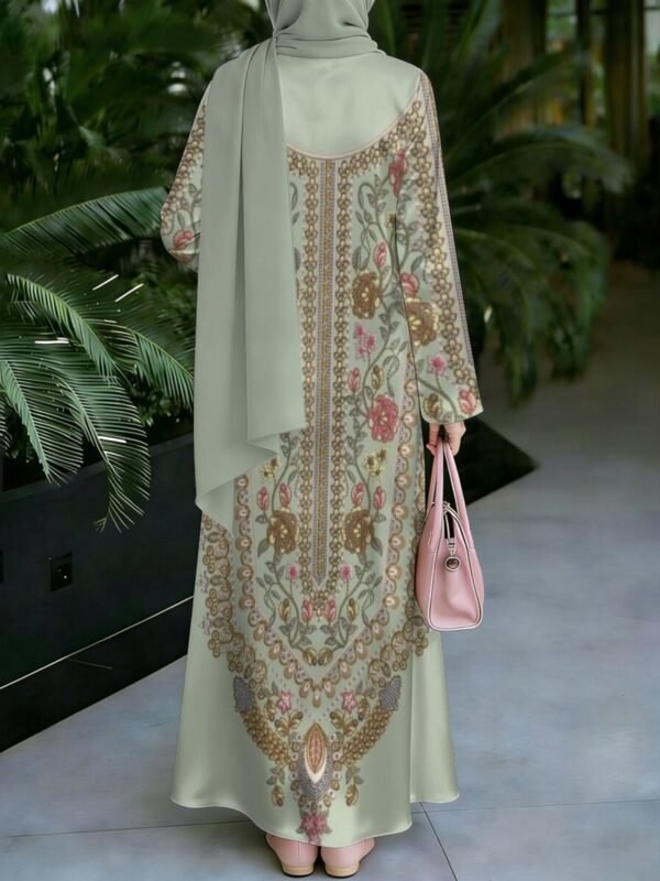 a4cc27d40820443aaf5c28b507debad8-goods.jpeg Pea Green Floral Embroidered Abaya