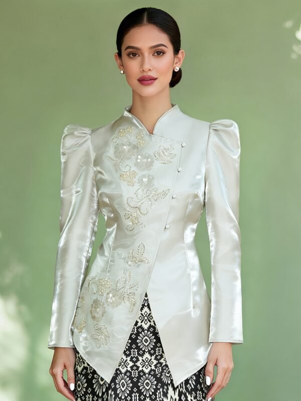 Embroidered Satin Kebaya Top