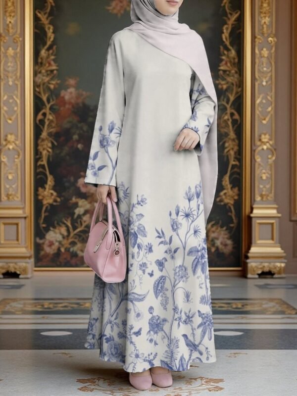 c4f2a85a6d904210b0debe8fa07a7306-goods.jpeg Blue & White Porcelain Print Muslimah Robe