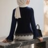 c9b029e8-a1f5-4453-8b97-20652495e8e2.jpg Navy Blue Lace Trim Kebaya Blazer