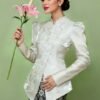 Embroidered Satin Kebaya Top
