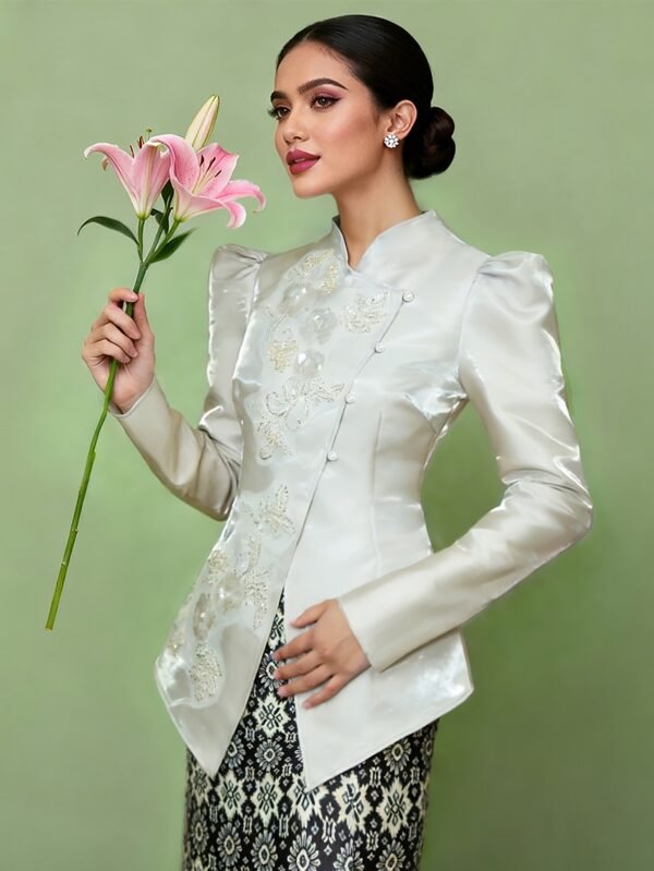 Embroidered Satin Kebaya Top